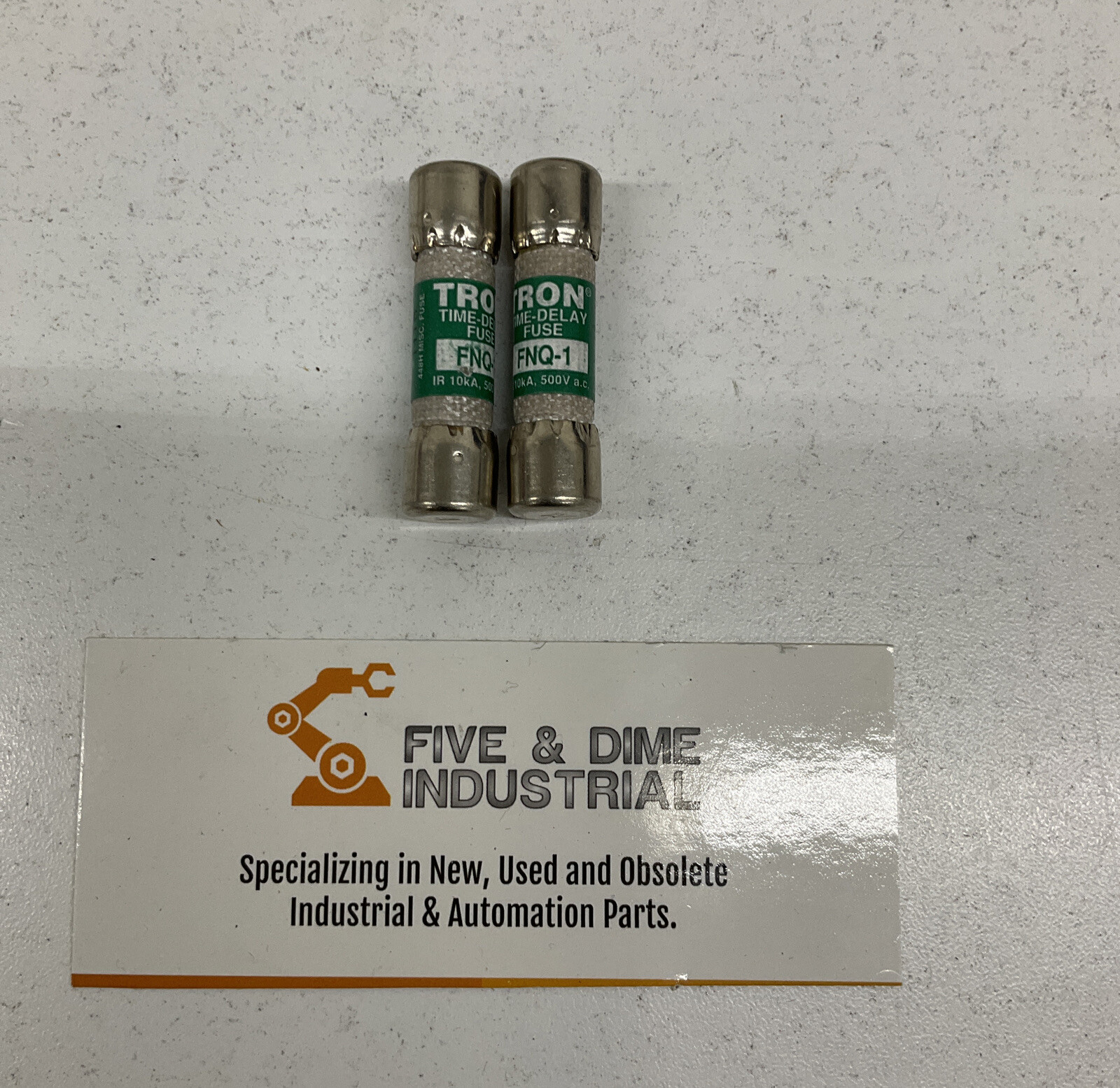 Bussmann FNQ-1 – 1A Lot of (2) Tron Time-Delay Cartridge Fuses 500V