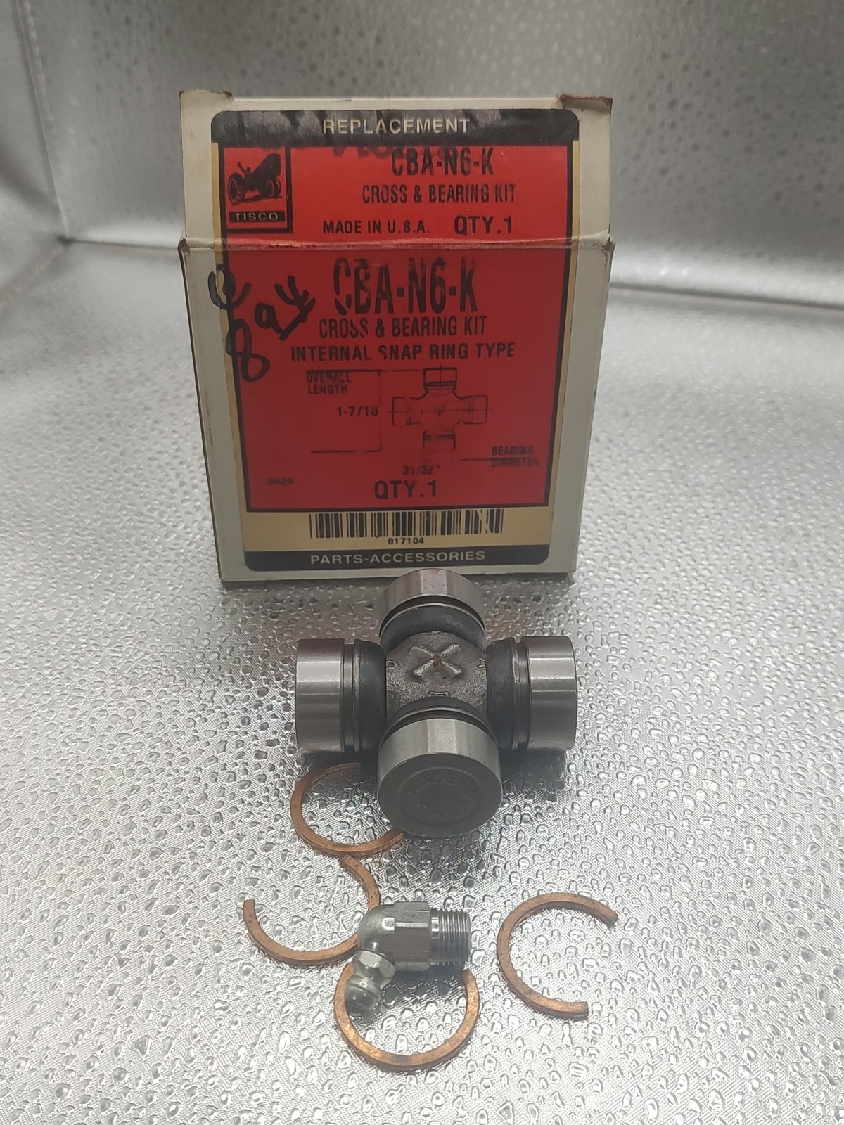 NEW Tisco CBA-N6-K Cross & Bearing Kit External Snap Ring Type
