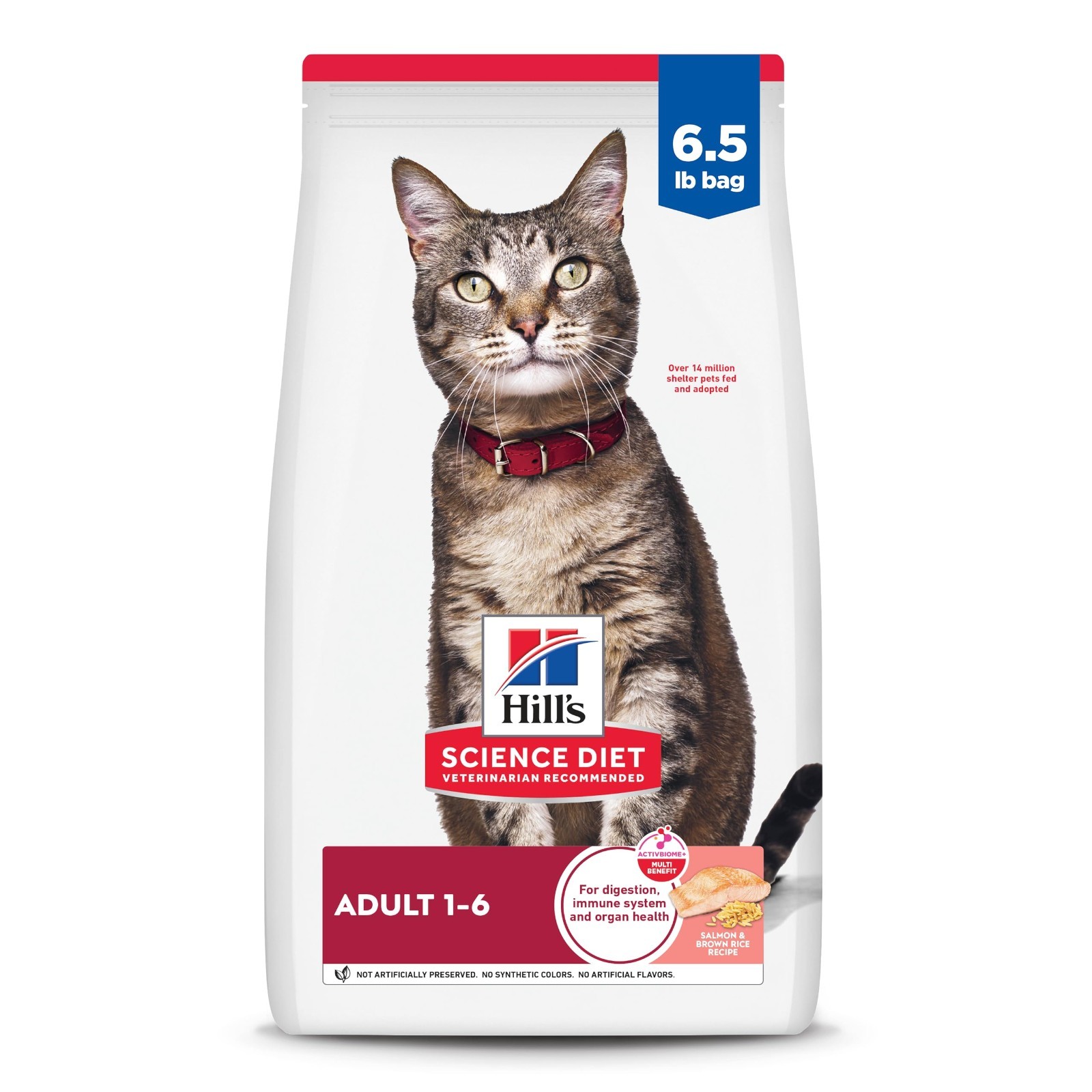 Hill’s Science Diet Adult 1-6 Dry Cat Food, Salmon & Brown Rice, 6.5 lb. Bag