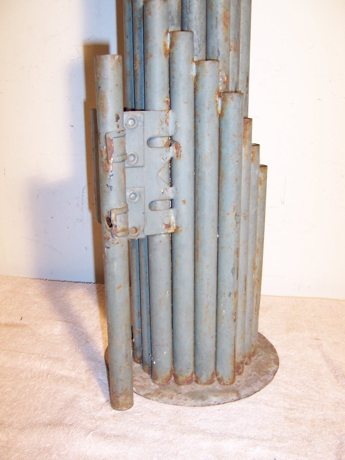 Vintage Industrial Art Spiral Boiler Exhaust Whistle Steam Caliope Tubes 36″