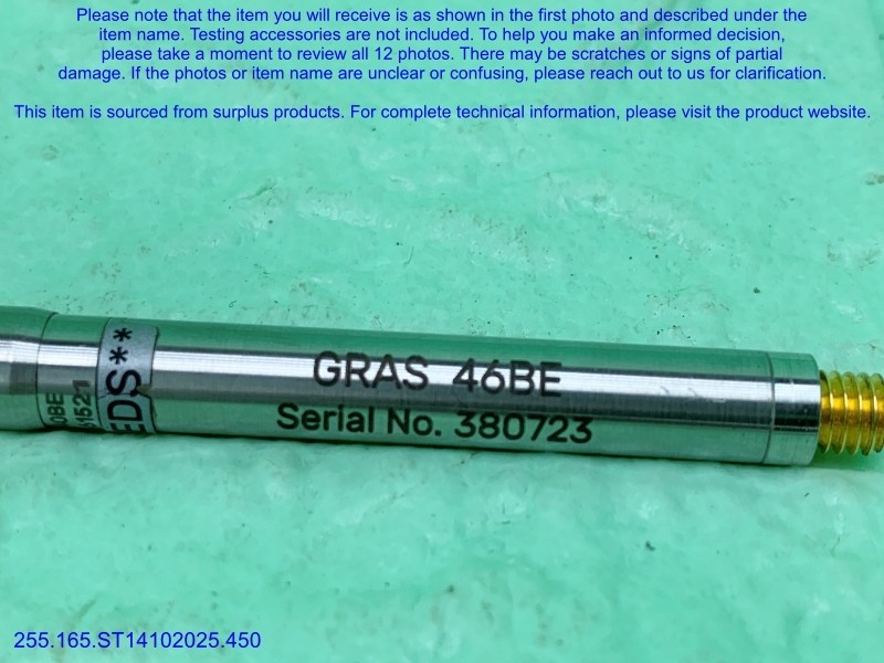 GRAS 46BE Microphone Missing Cable&Plug as shown in photos, sn:Random, Sale.