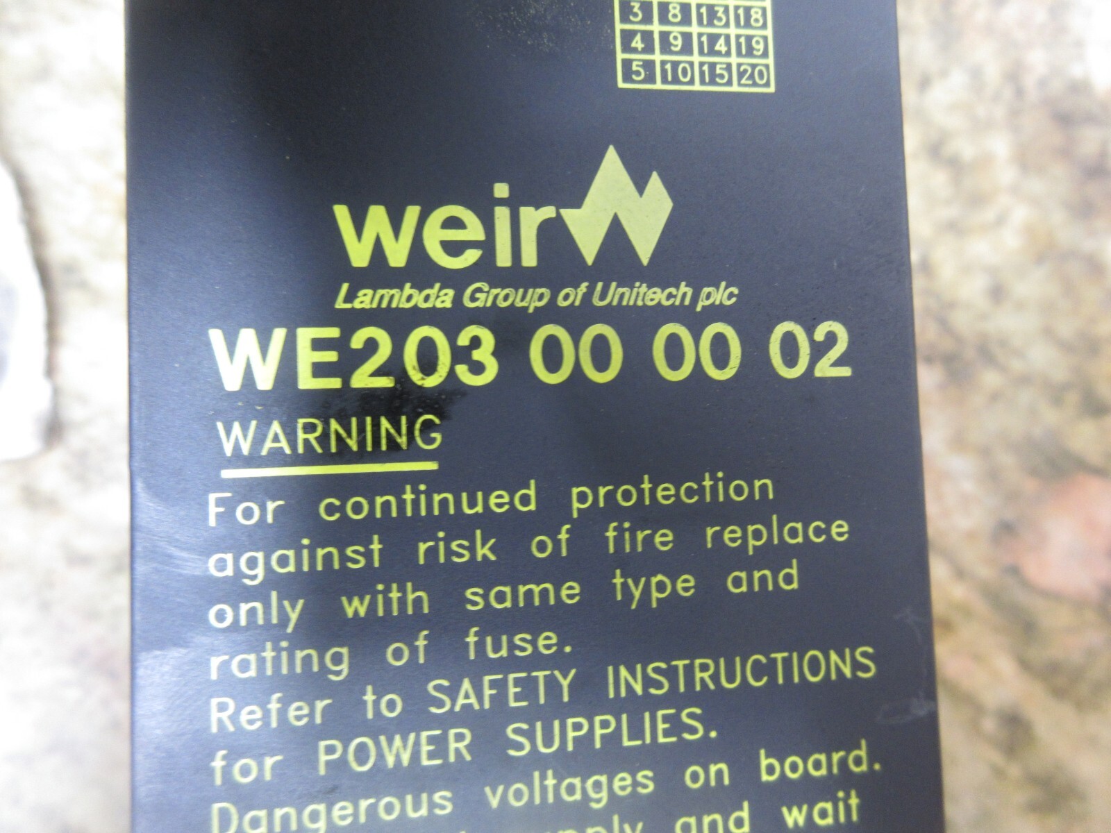 *SPECIAL PRICE* LAMBDA POWER SUPPLY WEIR WE203 00 00 02 RV151 RV150 CHARMILLES