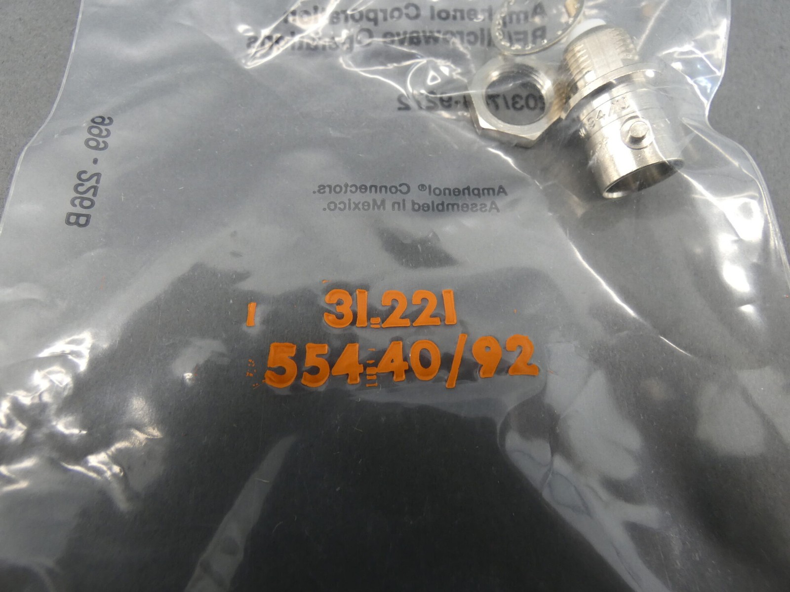 Amphenol 31-221 Straight Bulkhead Connector – NEW Surplus!