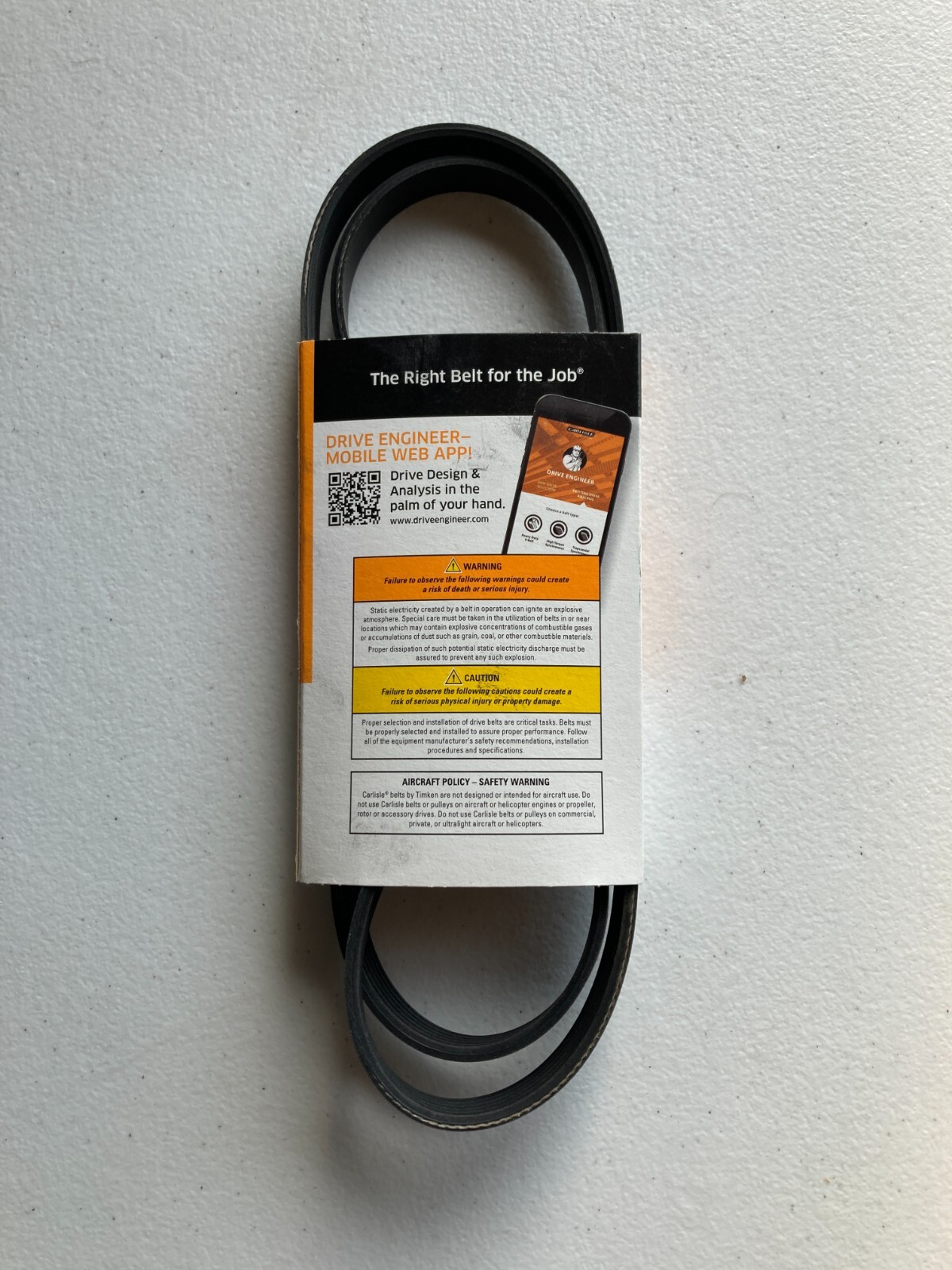 Timken Carlisle 460J6 Vee-Rib Poly V Belt Made in Thailand 460J