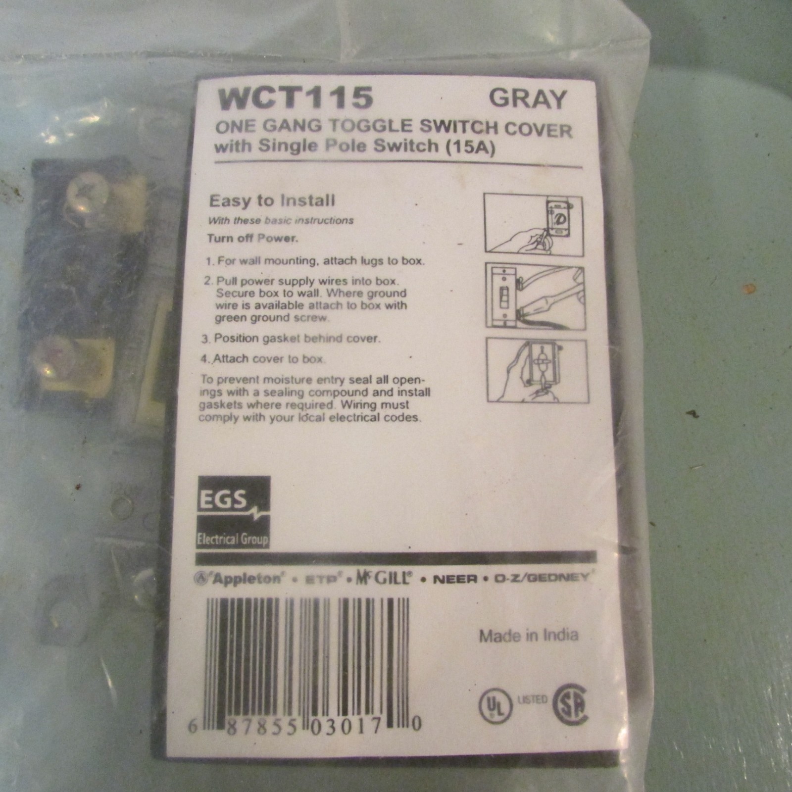 EGS WCT115 Toggle Switch Cover Lot of 2!