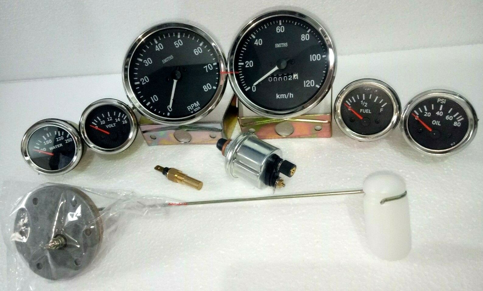 Smiths 52mmTemp+Oil+Volt+Fuel+Speedo+Tacho 100 mm With 3 sender Units