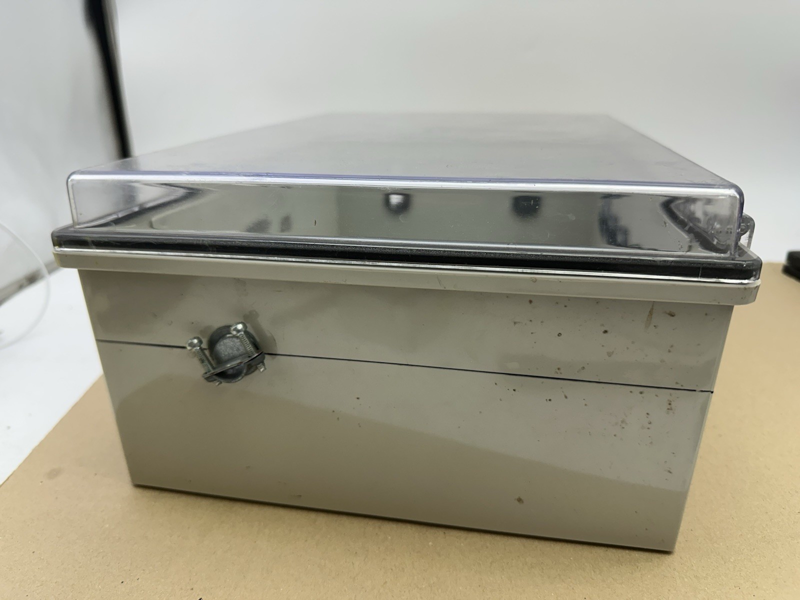 Bud Industries NBB-10273 Light Gray Style B Plastic Indoor Box with Clear Door