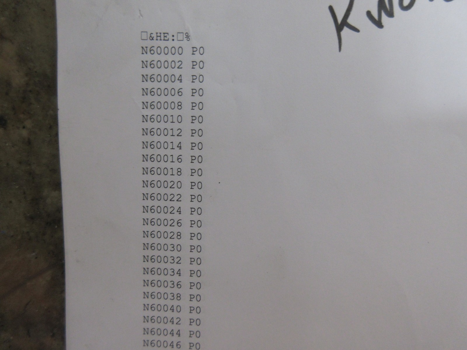 1998 HARDINGE COBRA LC-65 CNC LATHE PARAMETER PARAMETERS LIST SETTINGS 4 PIECES
