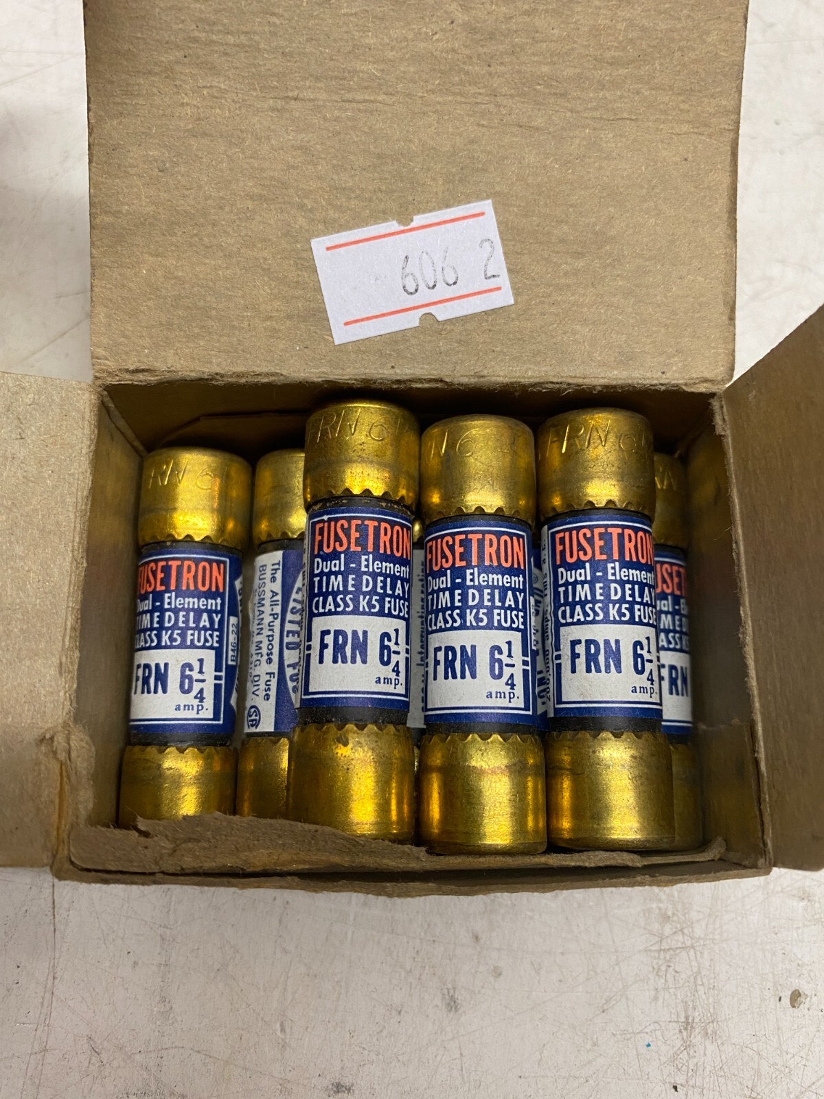 LOT OF 8 NEW OLD STOCK BUSSMANN 6-1/4A 250V RK5 FUSESTRON