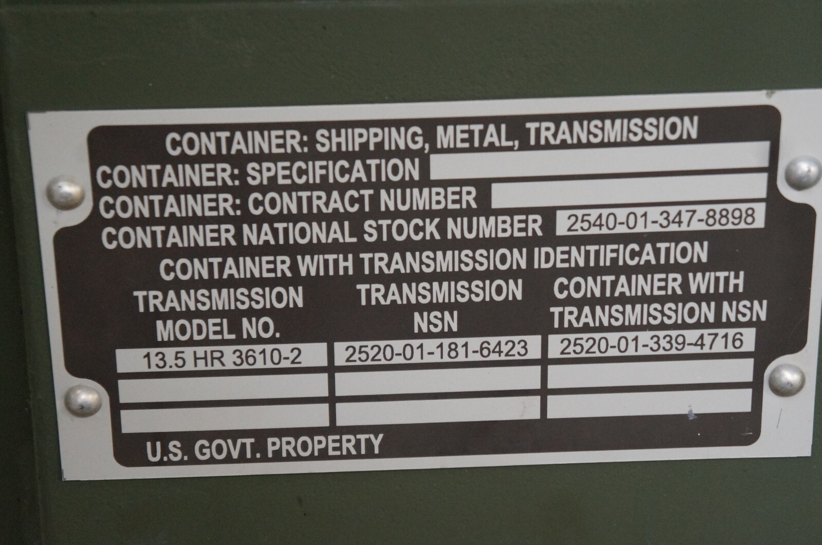 CLARK 13.5 HR 3610-2 Cross-Drive Transmission, M9-ACE, Re-Manufact & Steel Crate