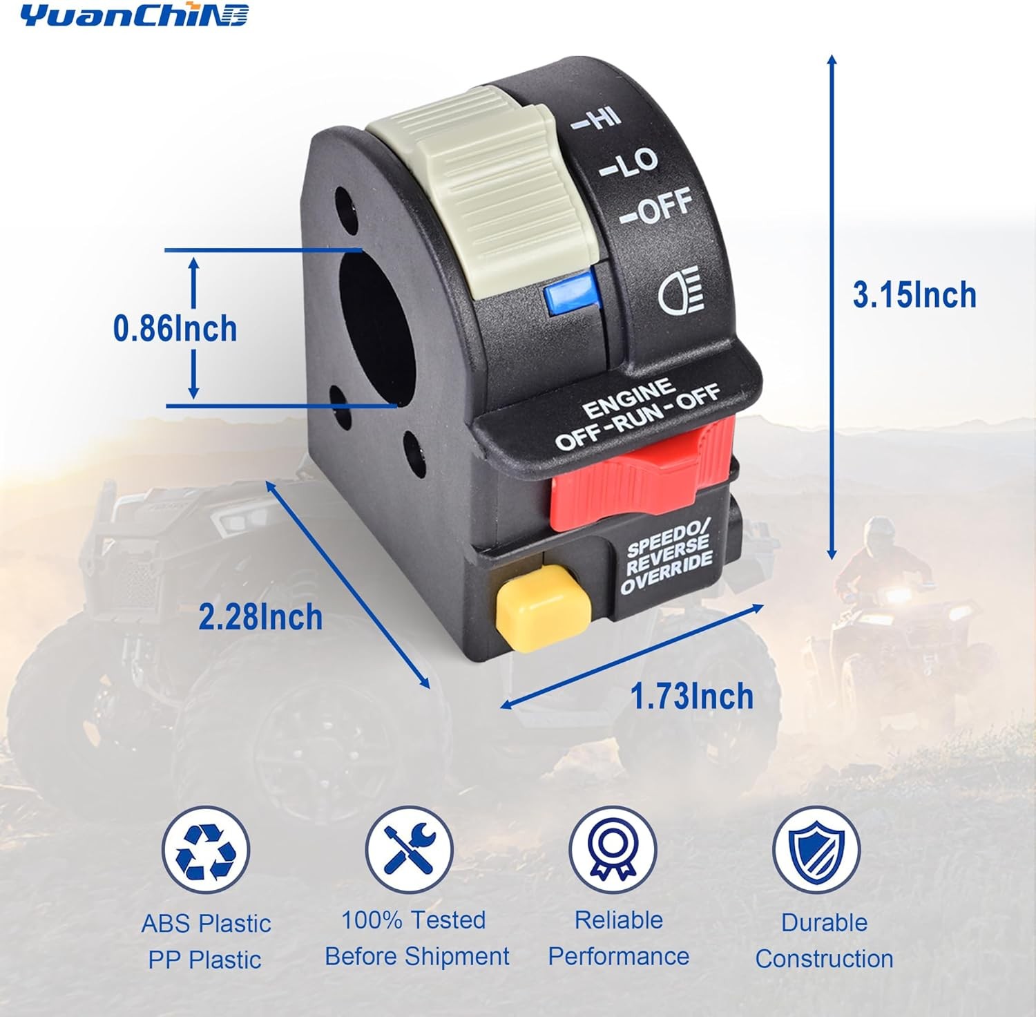 Handlebar Headlight Switch, Light Kill Stop Switch for Sportsman 400 450 500 550