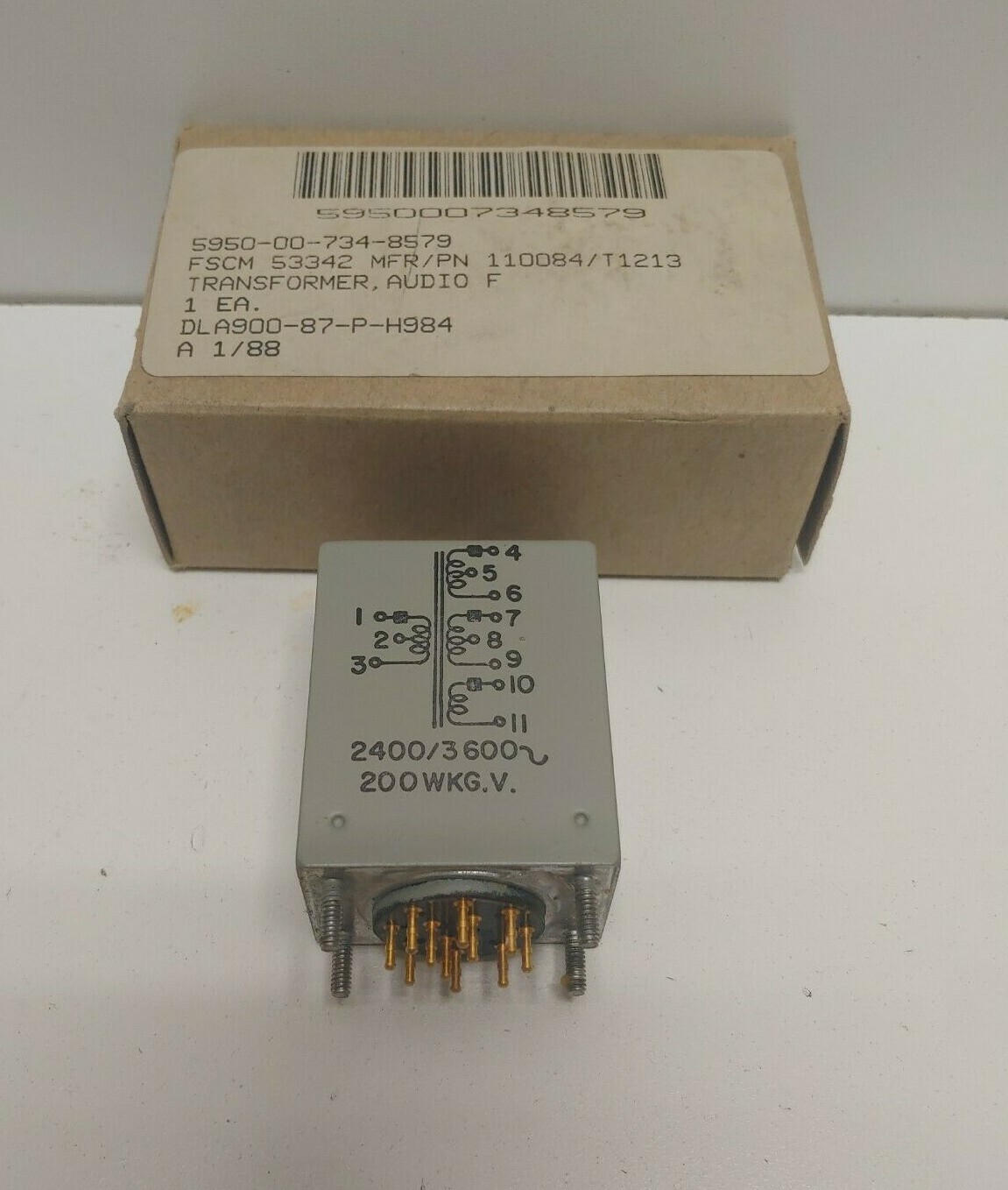 NEW! MIL-SPEC OPT INDUSTRIES AUDIO FREQUENCY TRANSFORMER 110084/T1213 SM-B-52545