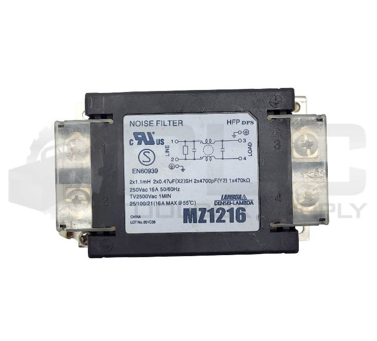 DENSEI-LAMBDA MZ1216 NOISE FILTER 250VAC 16A 50/60HZ