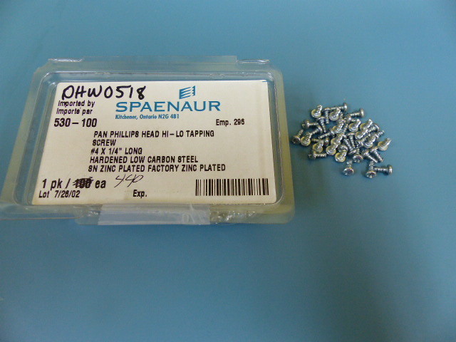 SPAENAUR 530-100 Qty of 1000 per Lot HARDWARE SCREW 4 1/4in PANHD SELF TAP 5301