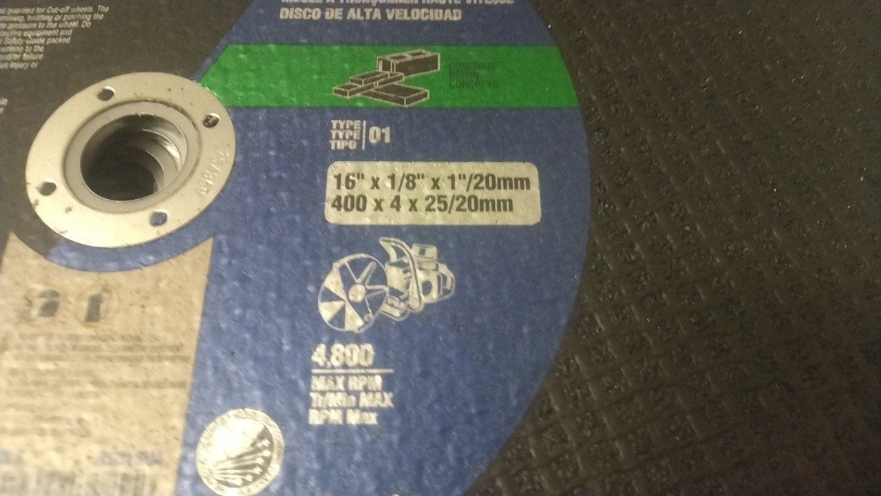 Norton 70184623029 10 Pk 16 In Diameter 1 In Arbor Hole Abrasive Cut-Off Wheel