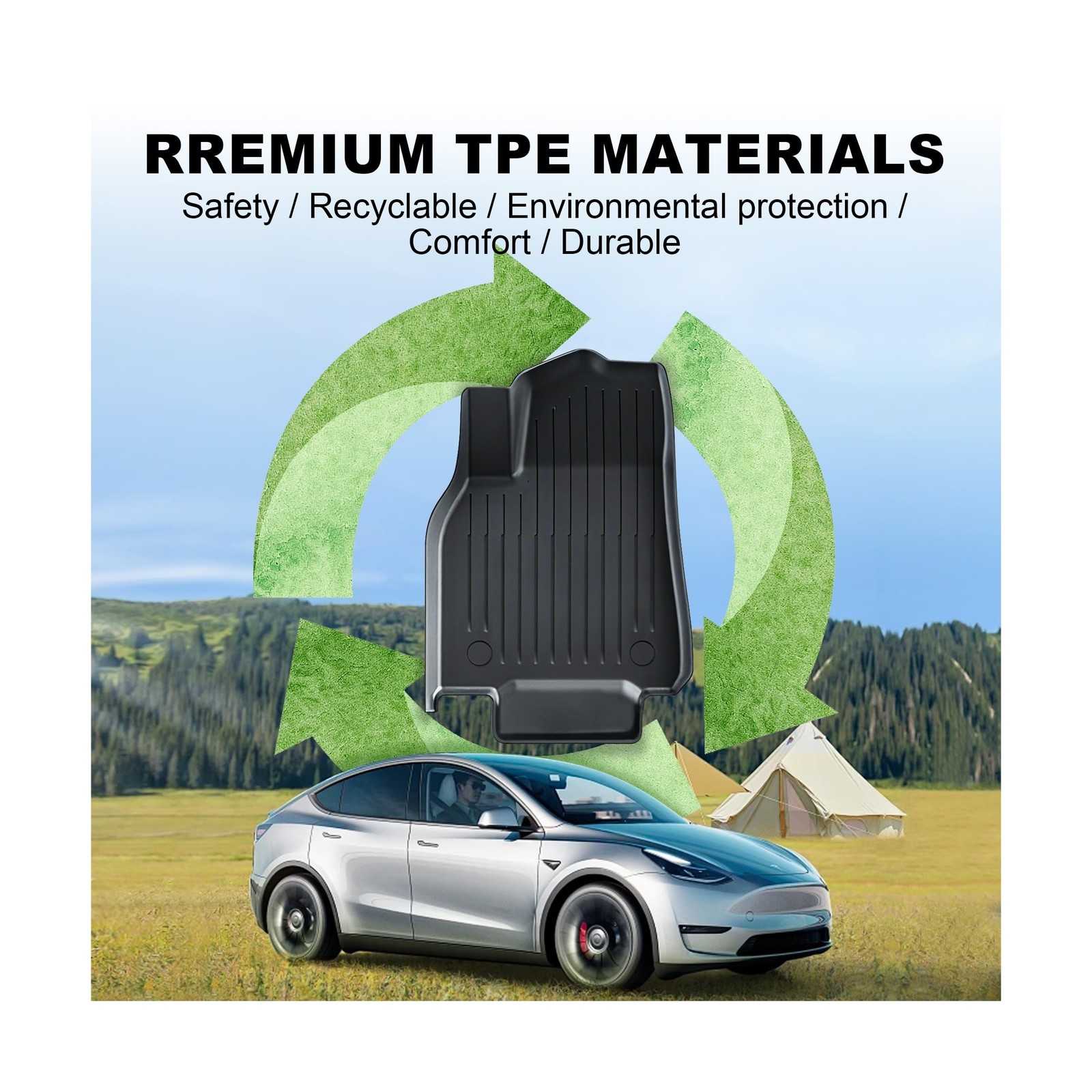 Thick Car Floor Mat for 2025-2026 Tesla Model Y Juniper,Fully Protective TPE …