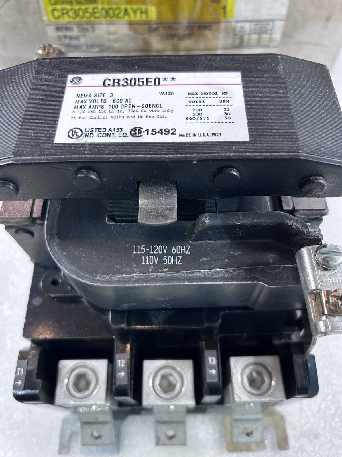 GE CR305E002AYH 110/115-120V 90A