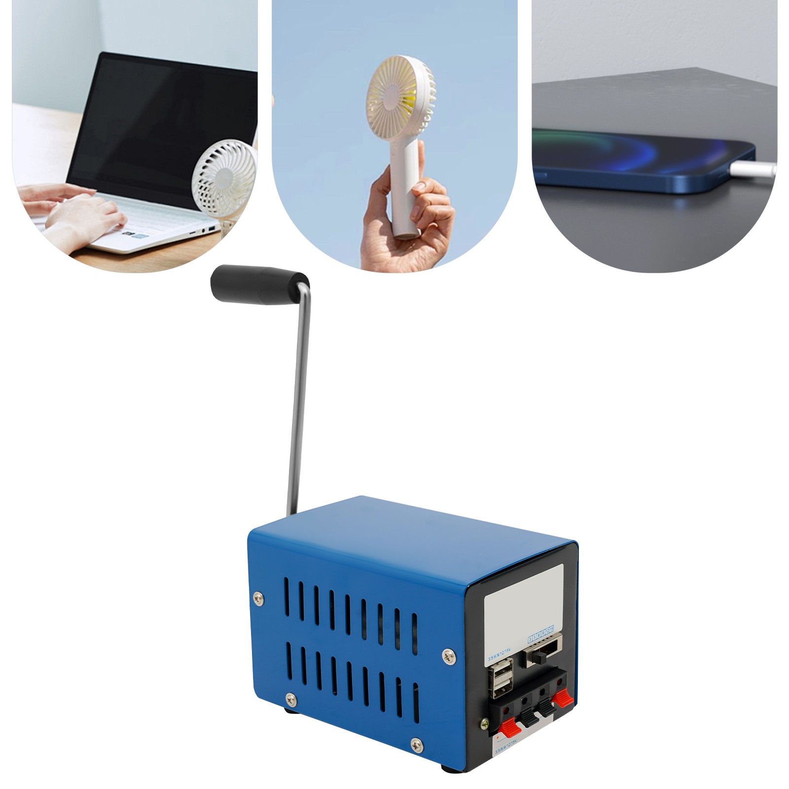 20W Hand Crank Generator Portable USB Charger Manual Power Supply for Camping US