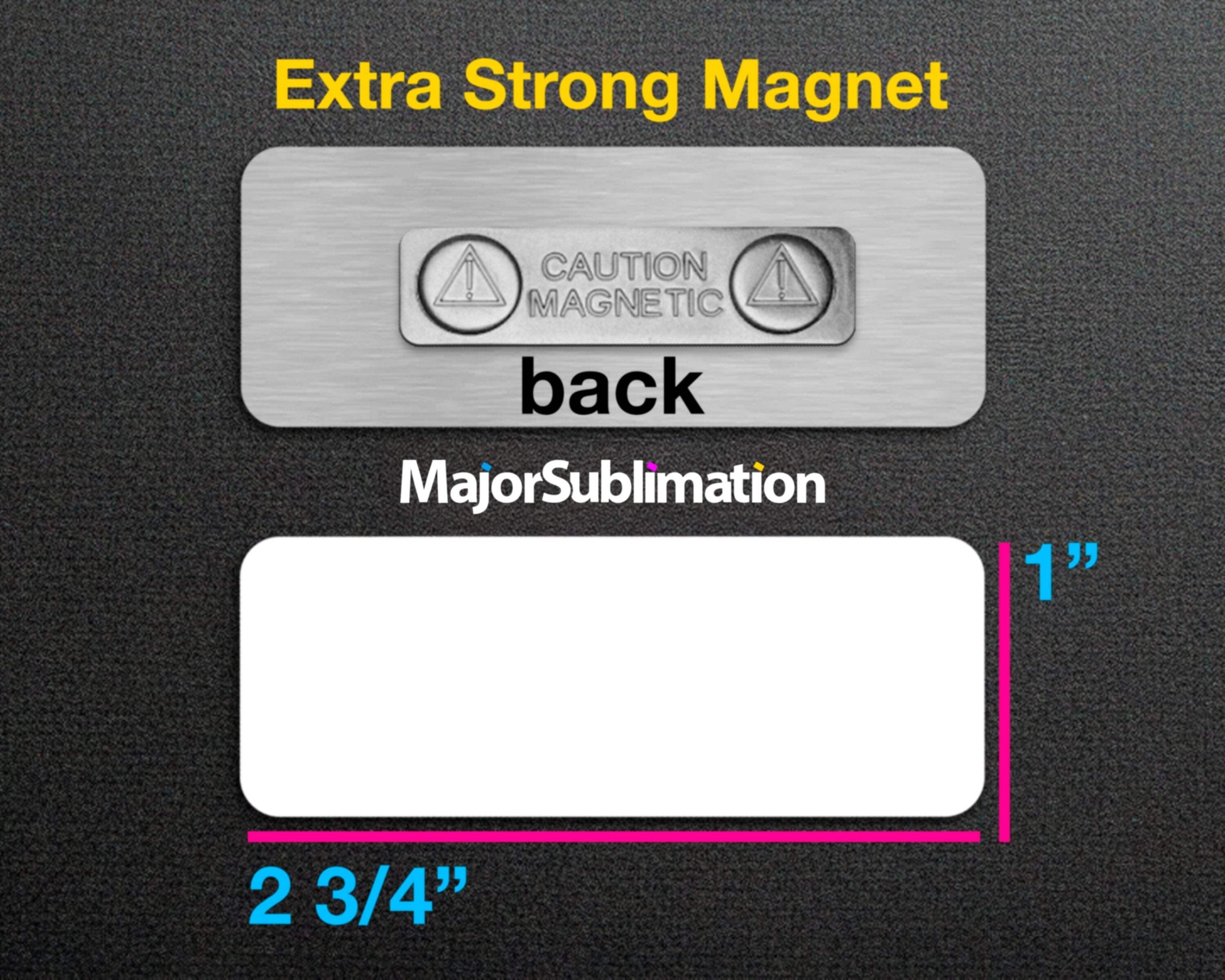 25 Pack Magnetic Name Badge Sublimation Blanks Name Tags