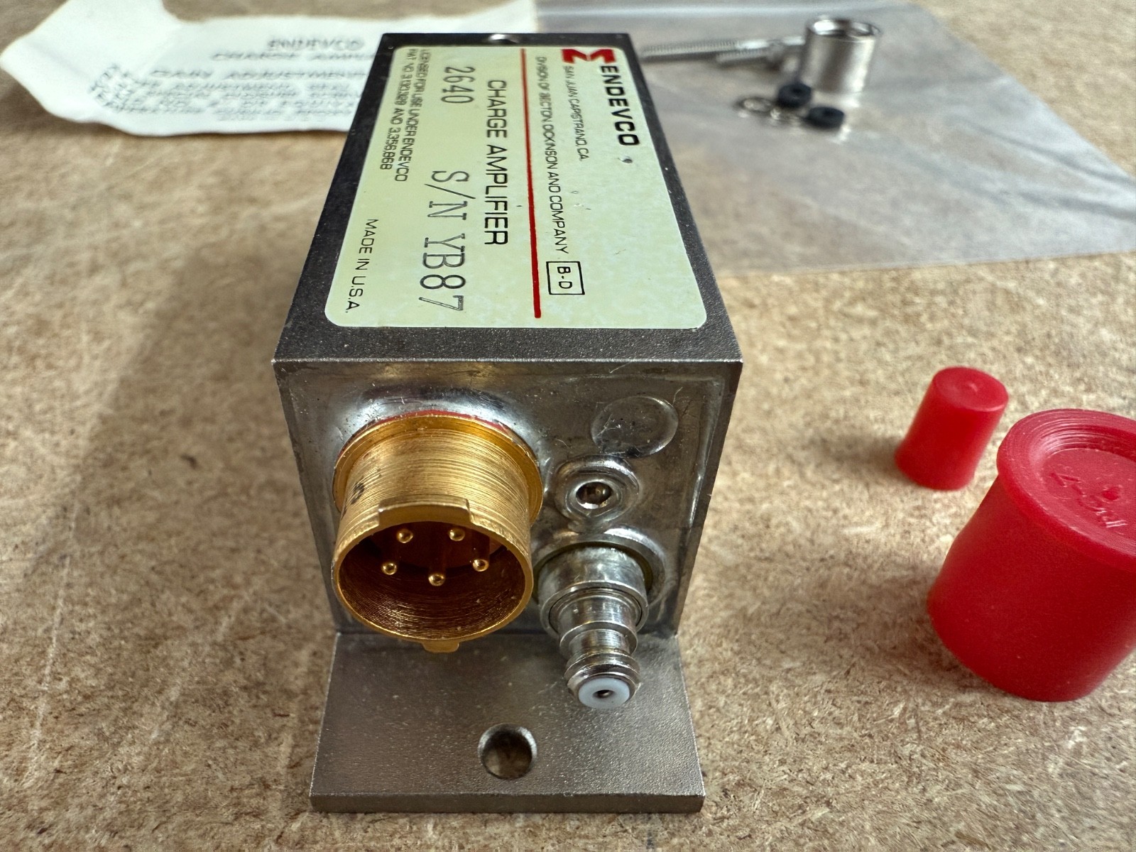 Endevco Charge Amplifier 2640 New NOS Vintage Becton Dickinson Test Equipment