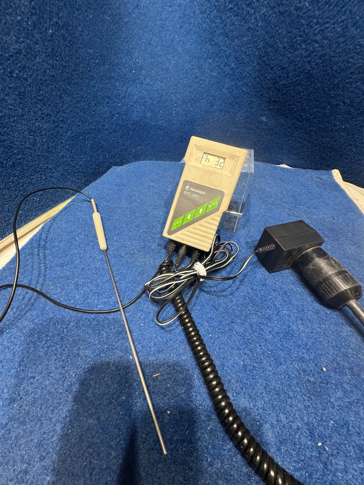 Heidolph EKT 3001 Temperature Controller Pt1000 Probe Power Adapter Tested
