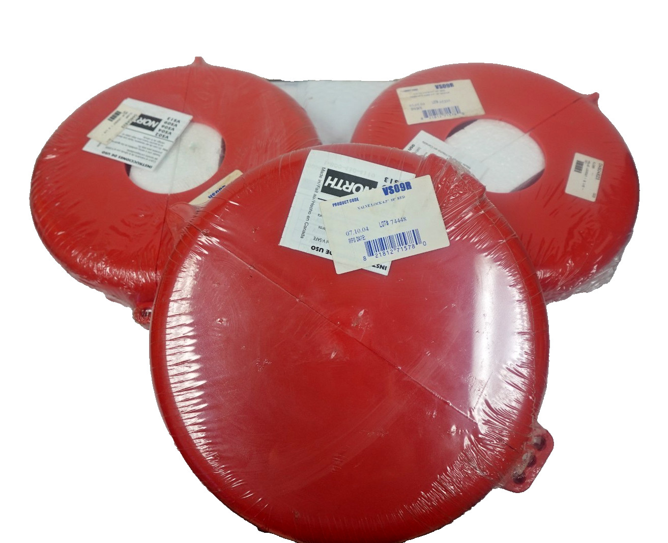 North VS09R Red Wheel Valve Lockout 6.5″-10″ Lot of 3