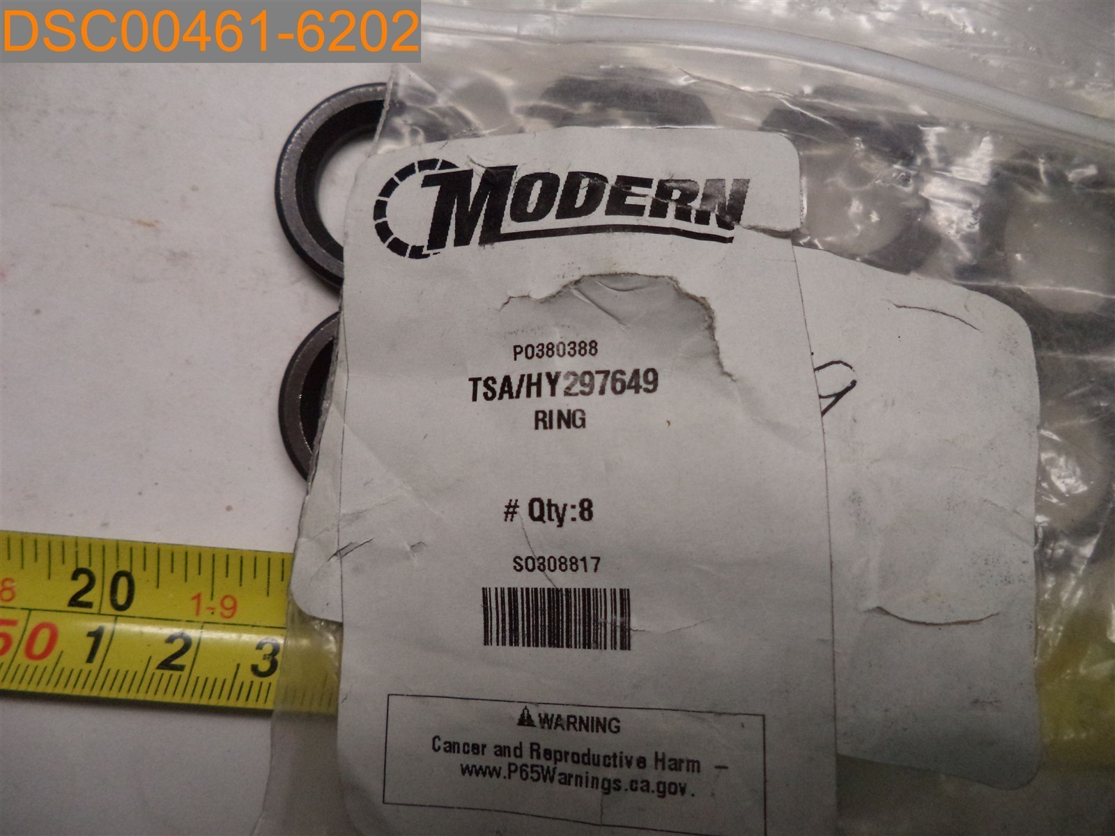 Qty=8: Modern PO380388 Ring TSA/HY297649 SO308817