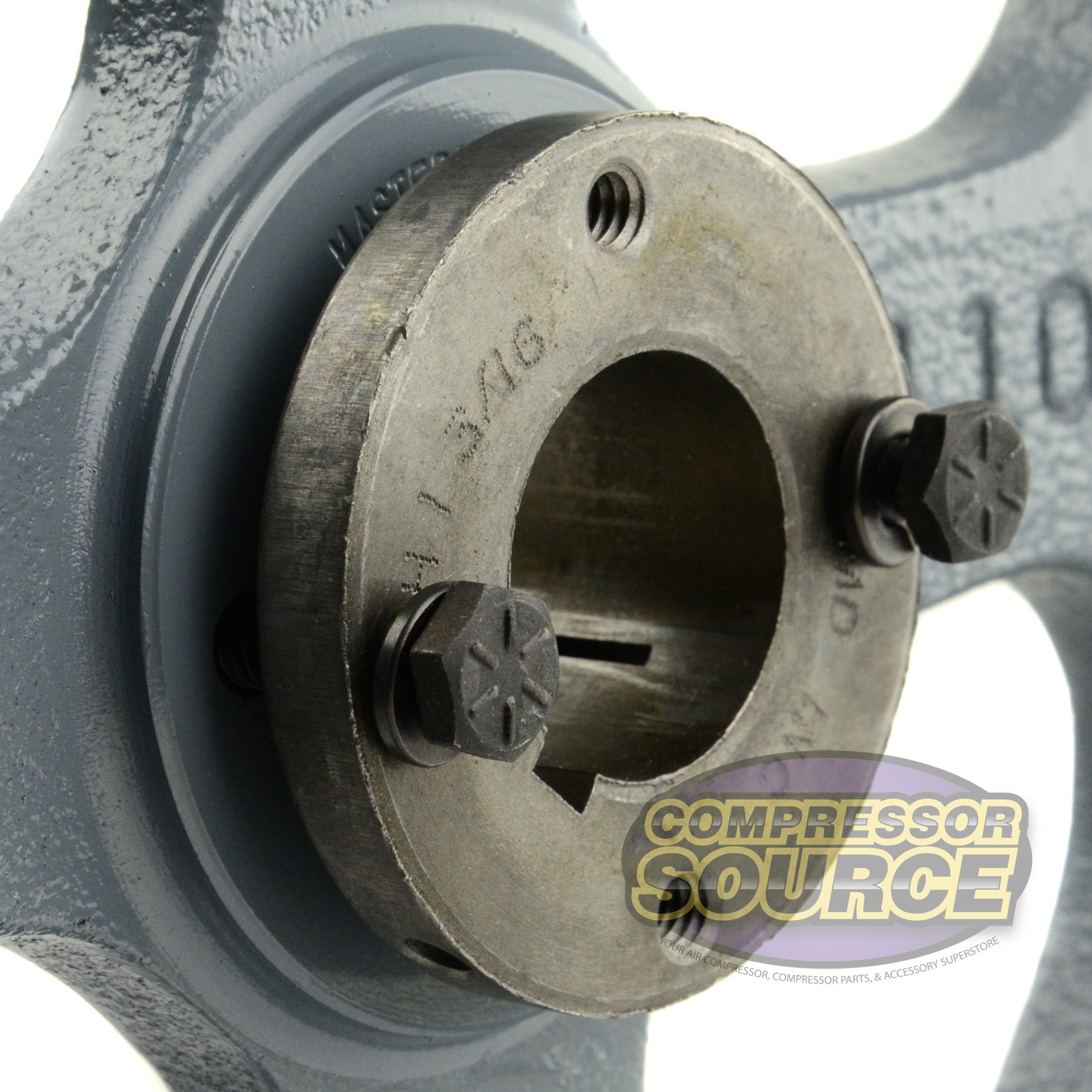 Cast Iron 10.75″ Dual Groove Pulley Belt B Section 5L and 1-3/16″ Sheave Bushing