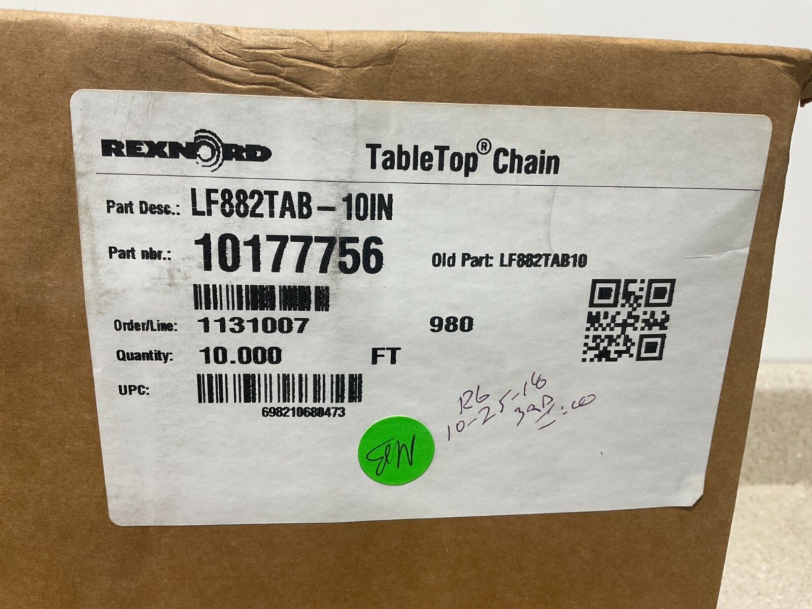 Rexnord LF882TAB-10IN 10ft NEW