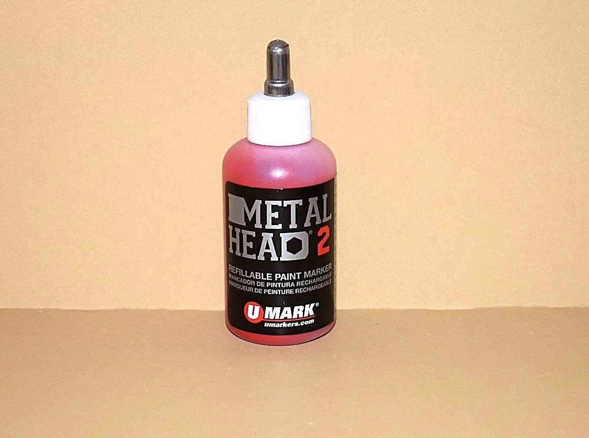 12 Metal Head2 Paint Markers 2 Oz Red Auto Salvage Industrial Junk Yard Crafts