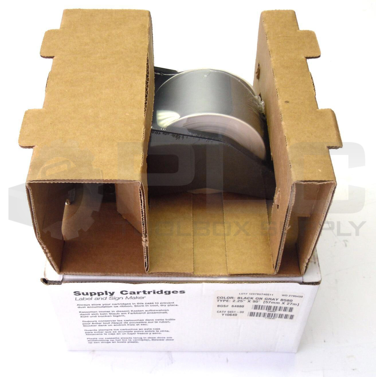 NEW BRADY 64880 BLACK ON GRAY B580 9451-00 Y10640 SUPPLY CARTRIDGES