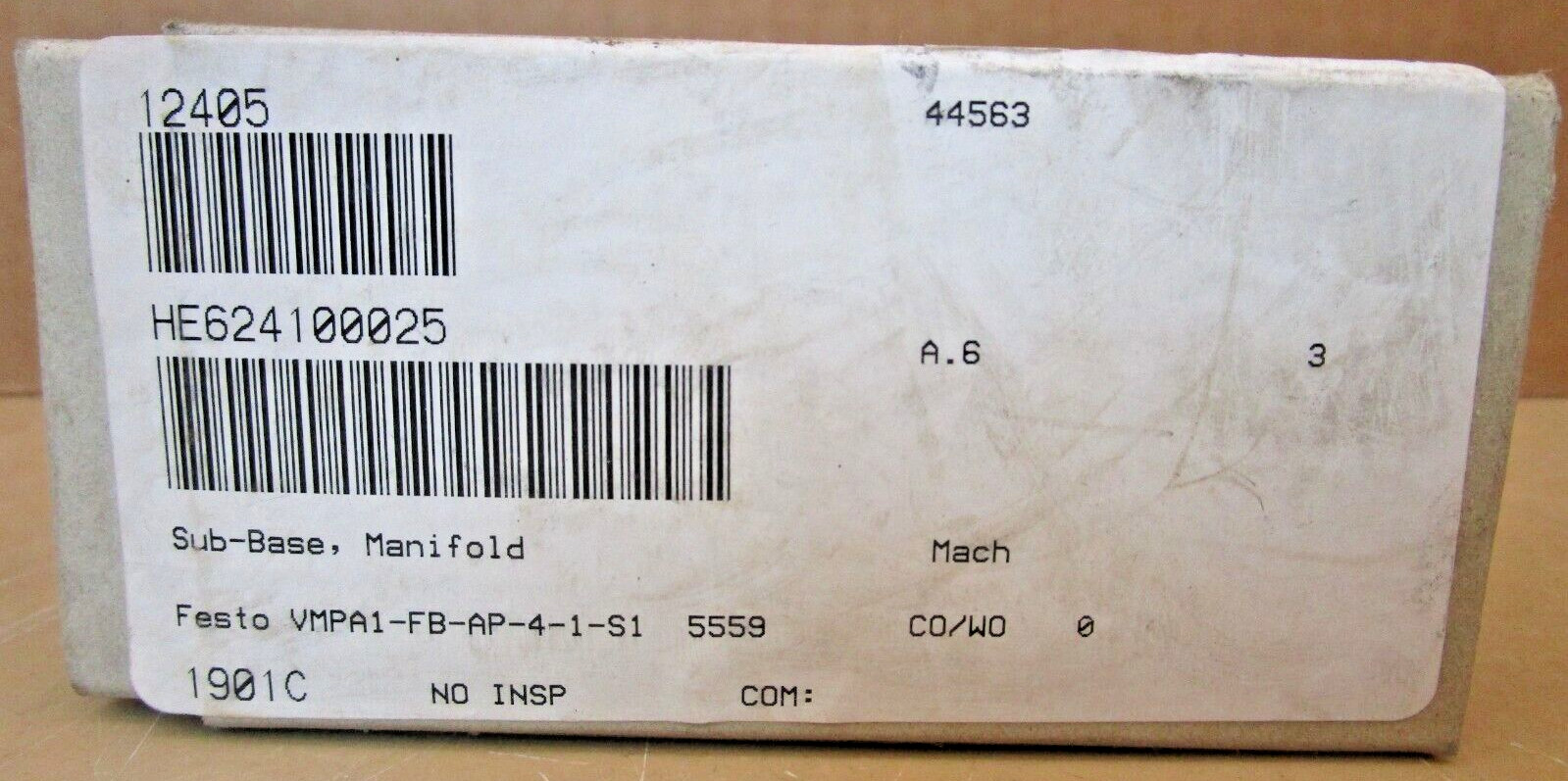 FESTO VMPA1-FB-AP-4-1-S1 555901 A802 Sub-Base Manifold 1167OMF