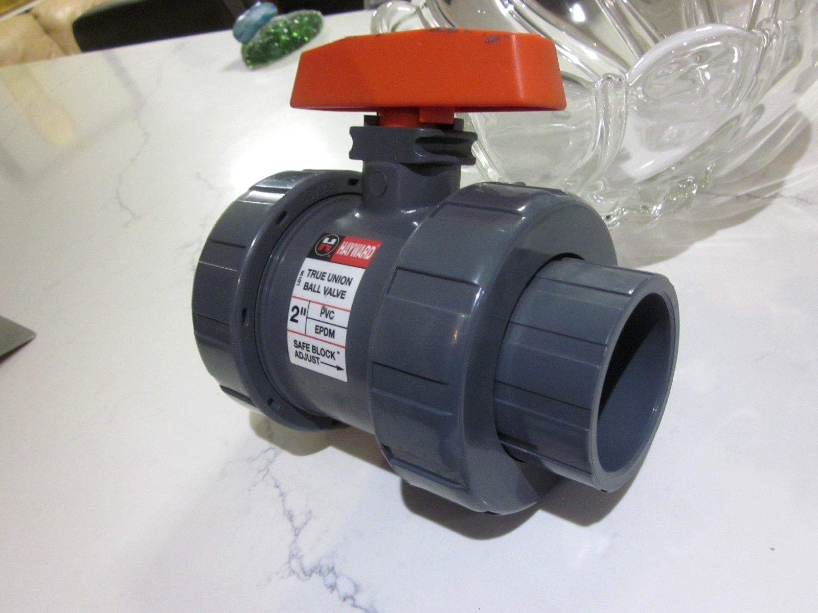 Hayward Flow Control Ball Valve, True Union, 2″ Pvc/Epdm,OPEN BOX