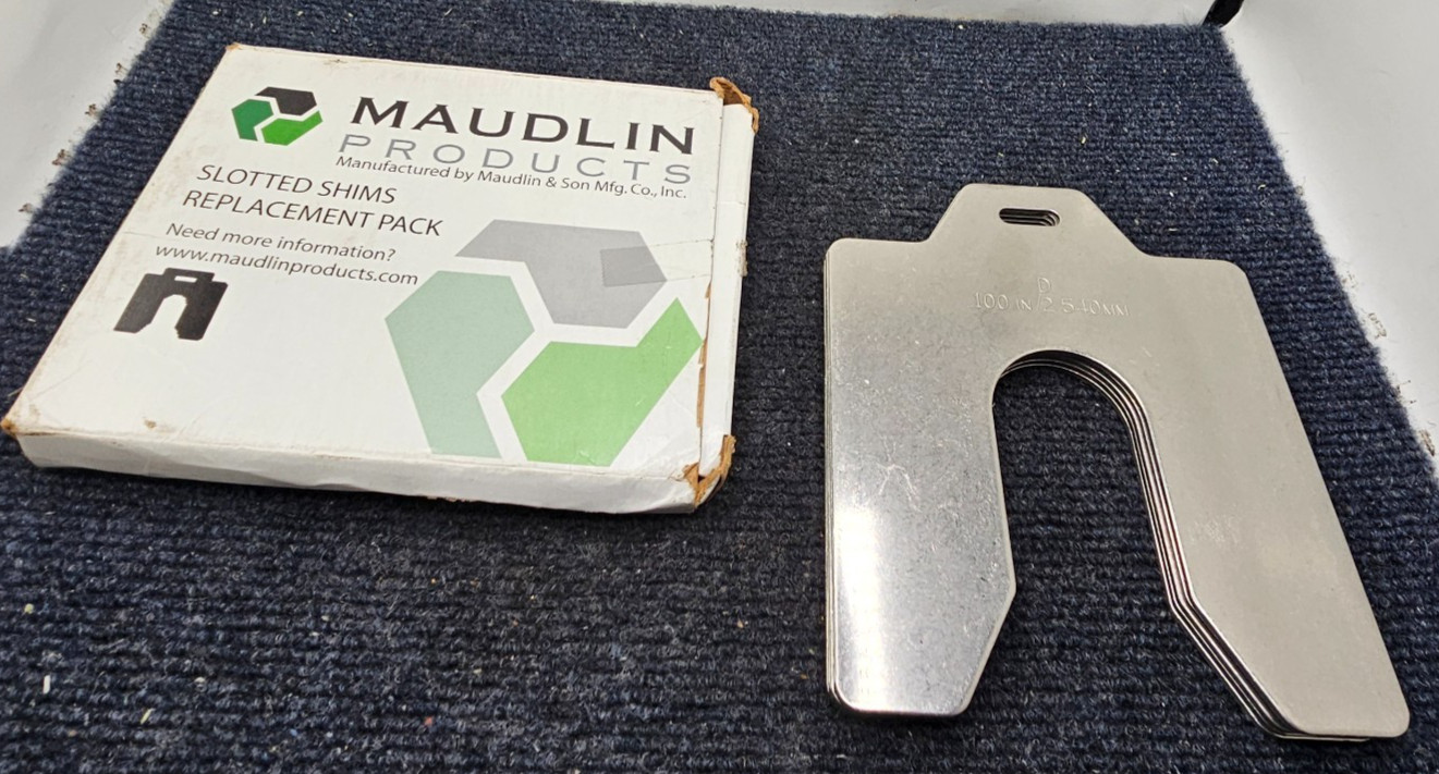 (QTY 5) Maudlin MSD100 Slotted Shims Replacement Pack, .100-in/2.540mm