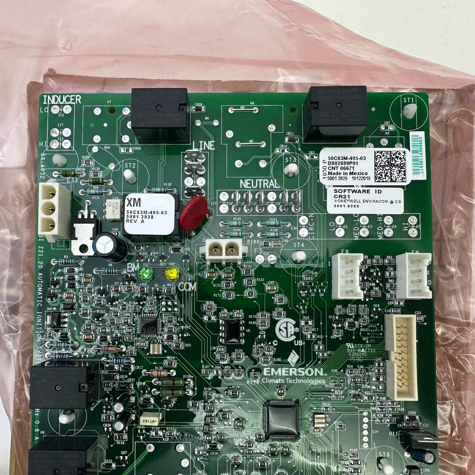 Trane CNT06671 CONTROL INTEGRATED FURNACE CONTROL (MODULATING) 50C63M-495-03