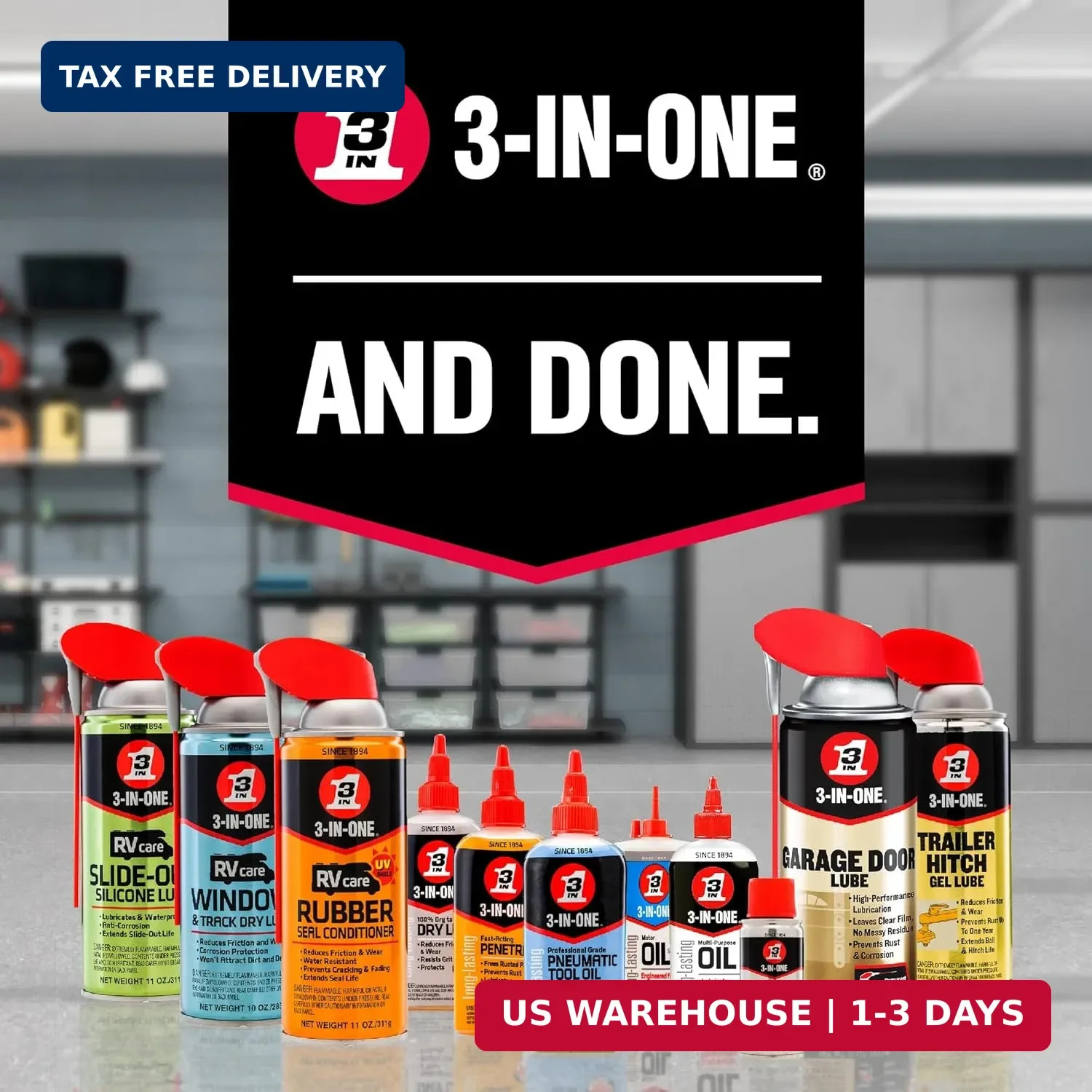 3-IN-ONE RV Care Trio Pack Includes Slide Out Lube 11 oz, Window & Track Lube