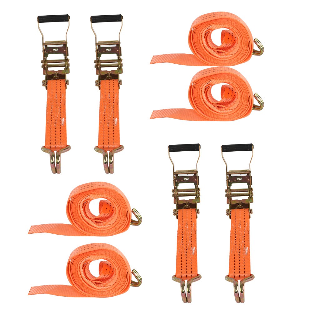 4 Set 1.5″ x 15′ Ratchet Straps 4000 lb J Hook Heavy Duty Tie Downs New