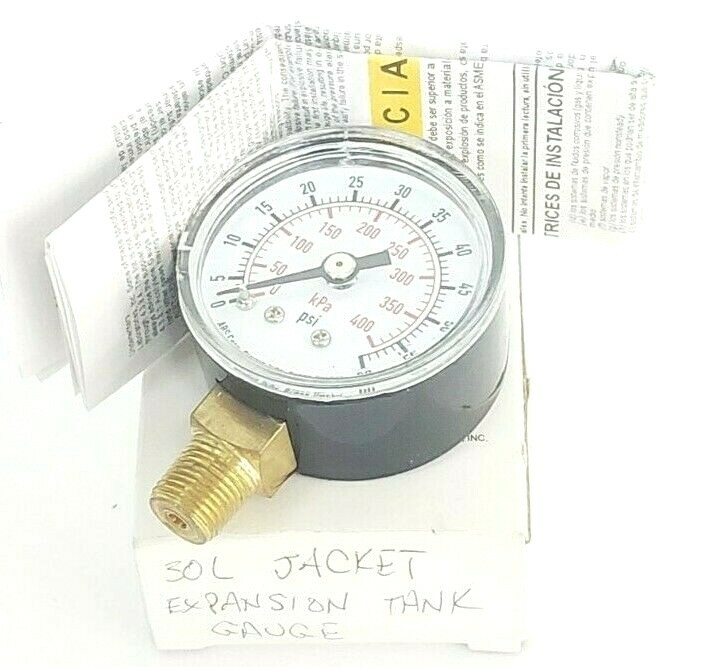 LOT OF 2 NEW GENERIC 4FLR1 PRESSURE GAUGES SIZE: 1-1/2” PSI: 0-60