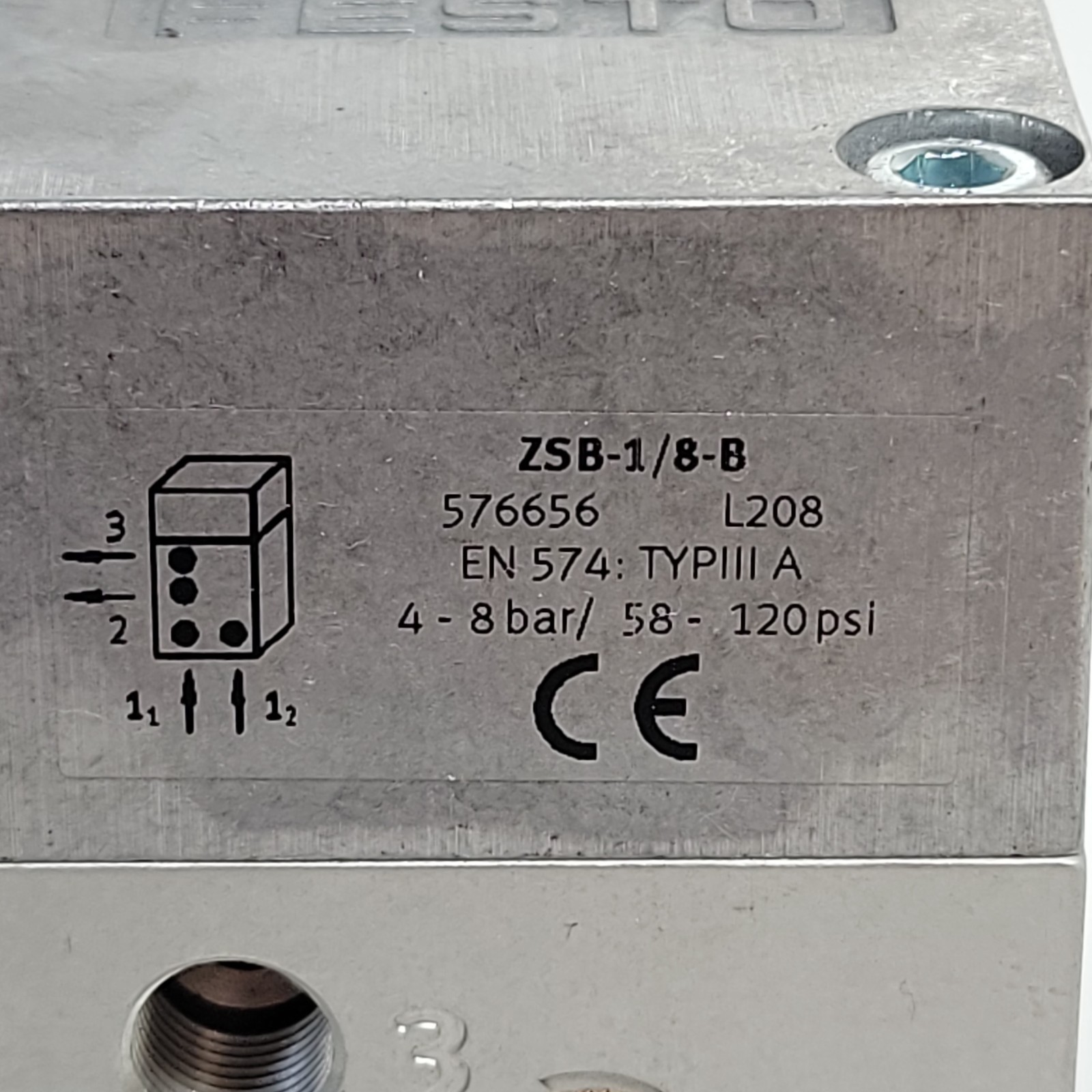 New FESTO ZSB-1/8-B 576656 Pneumatic System Control Block Automation Module