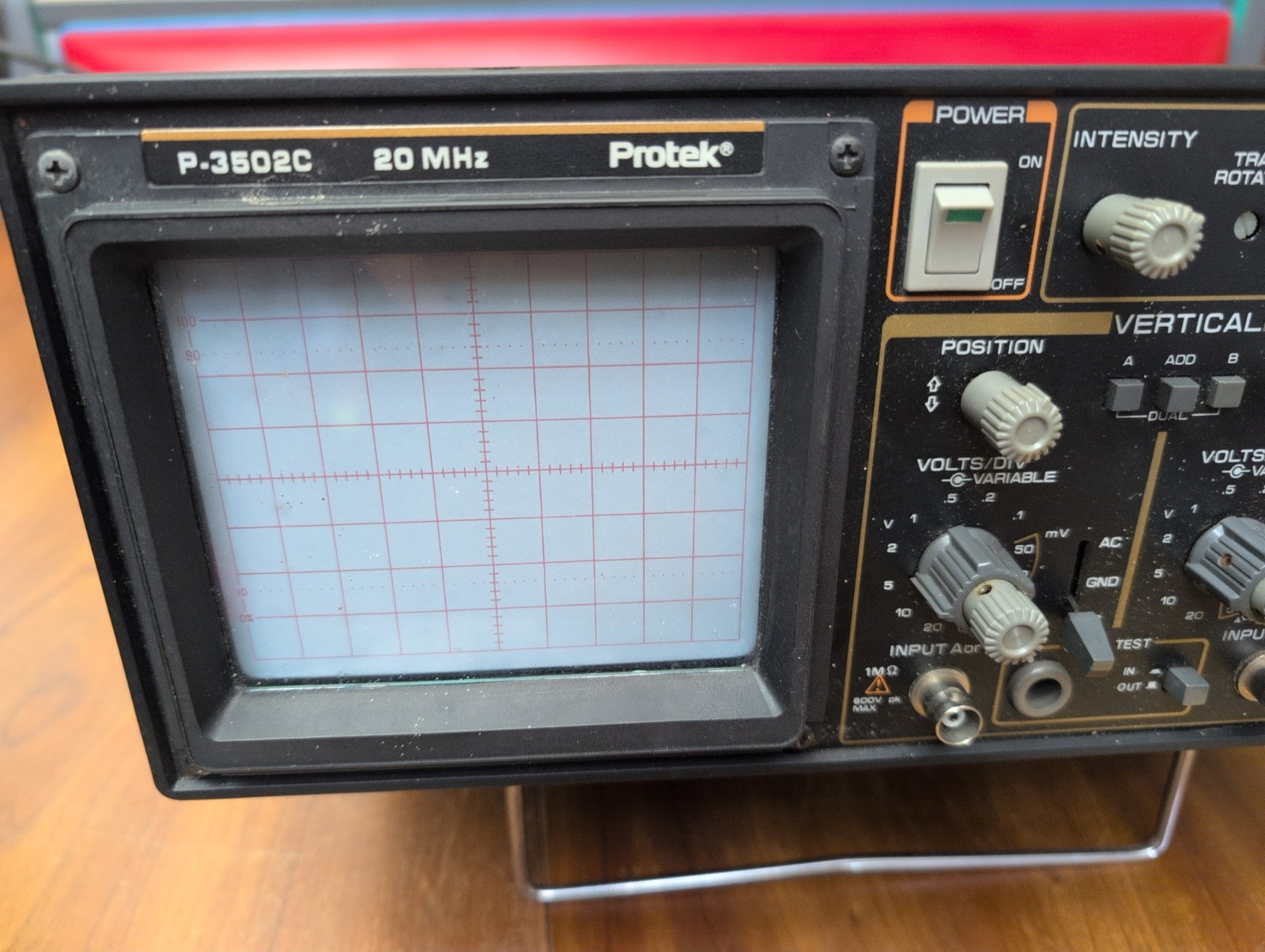 PROTEK VINTAGE ANALOG OSCILOSCOPE P-3502C 20MHZ w/Case/2 Probe Kits/Cable WORKS!