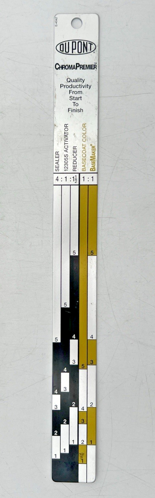 (3) DUPONT CHROMOPREMIER MEASURING METAL STICKS RATIO MIXING E-4042 & E2016