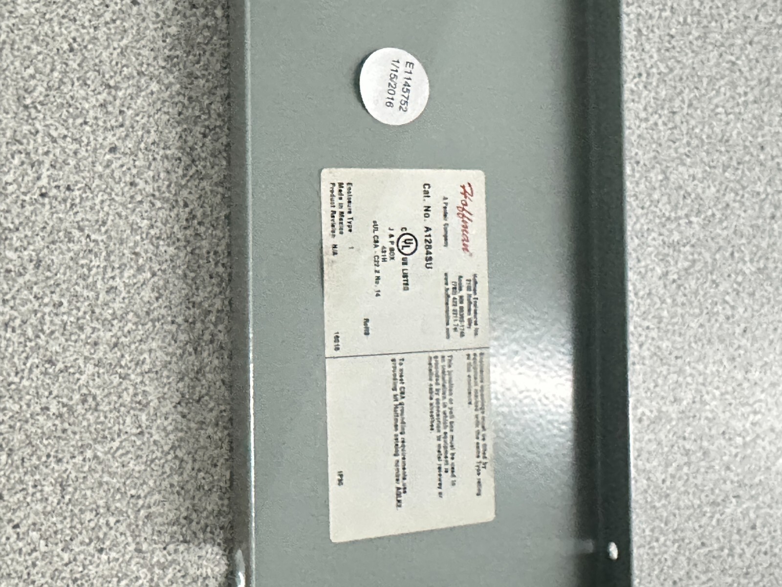 NEW Hoffman A1284SU Screw-Cover Pull Box Extender Type 1, 12x8x4″, Gray Steel