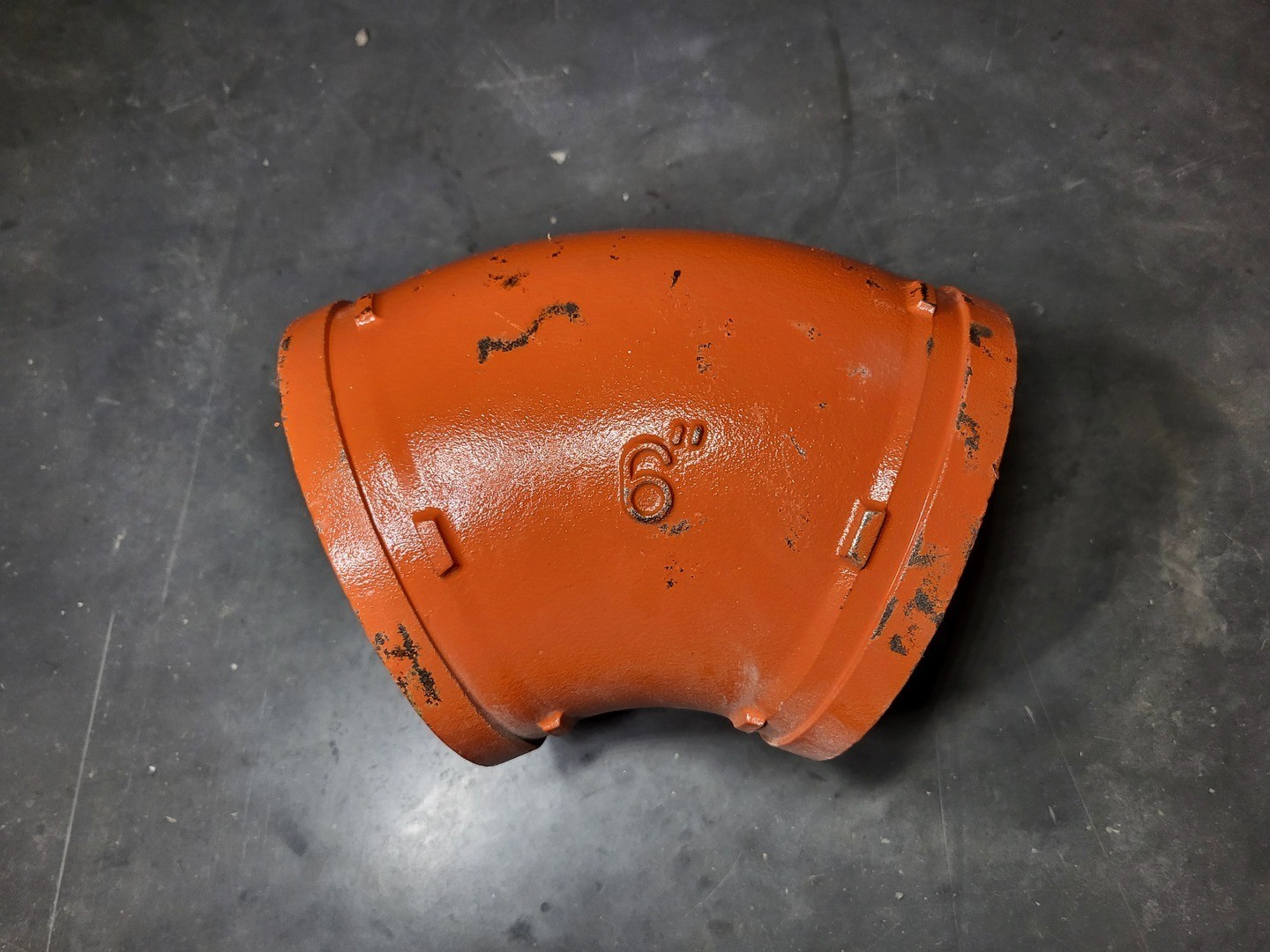 SURPLUS NEW SHURJOINT 7111 6″ Grooved 45° Elbow Fitting, Ptd. Orange – Parts