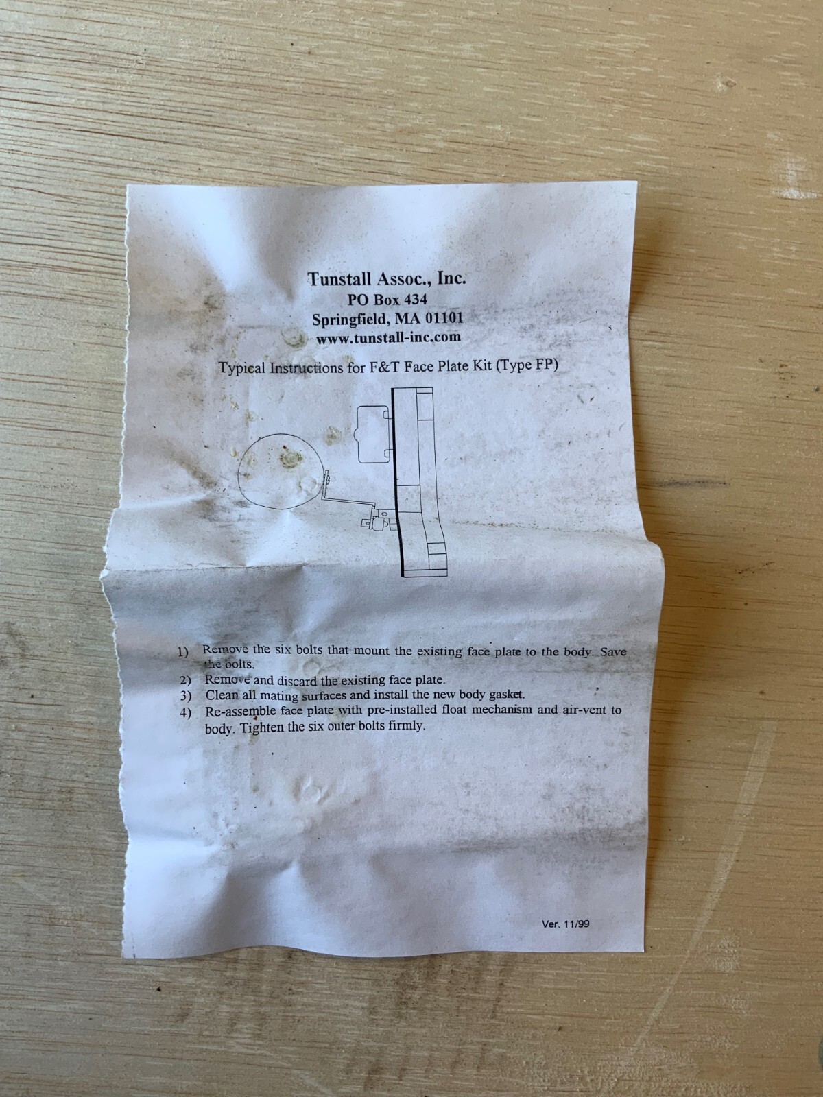 Tunstall Assoc. 2FP-DB-15 Repair Kit