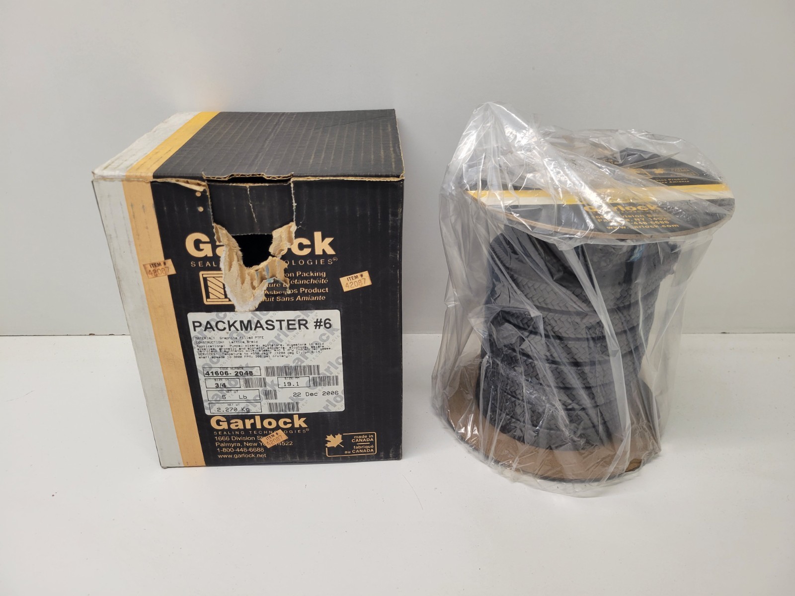 NEW OLD STOCK! GARLOCK PACKMASTER #6 3/4″ 5LB PACKING 41606-2048