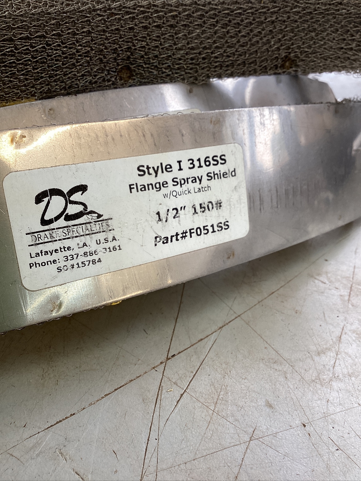 SIX 1/2”-300/600# Drake S/N F053SS Flange Spray Shield Quick Clamp Style I316SS