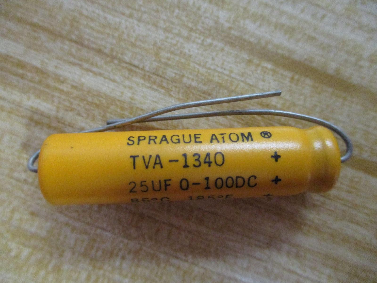 Sprague TVA-1340 Atom Capacitor 25UF 0-100DC (Pack of 9)