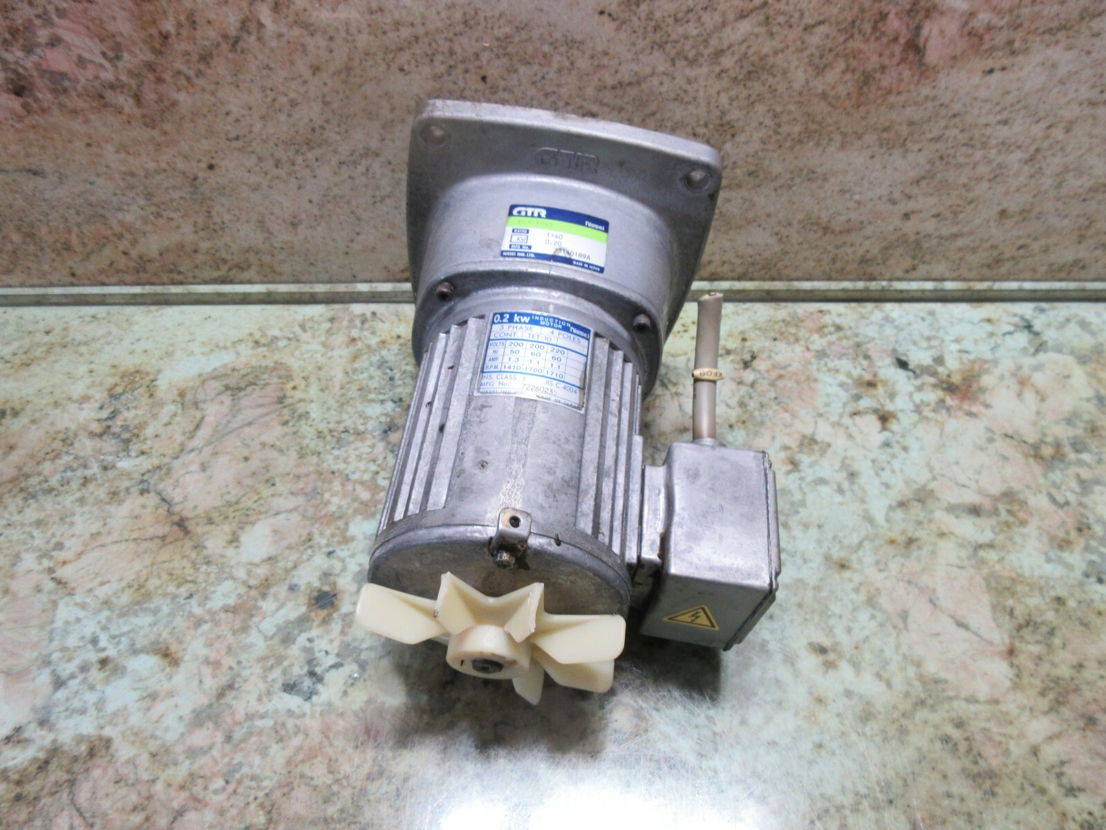 NISSEI HITACHI SEIKI HG400 MOTOR TET-10 0.2KW GTR BG3-T082 1:40 0.20KW WARRANTY
