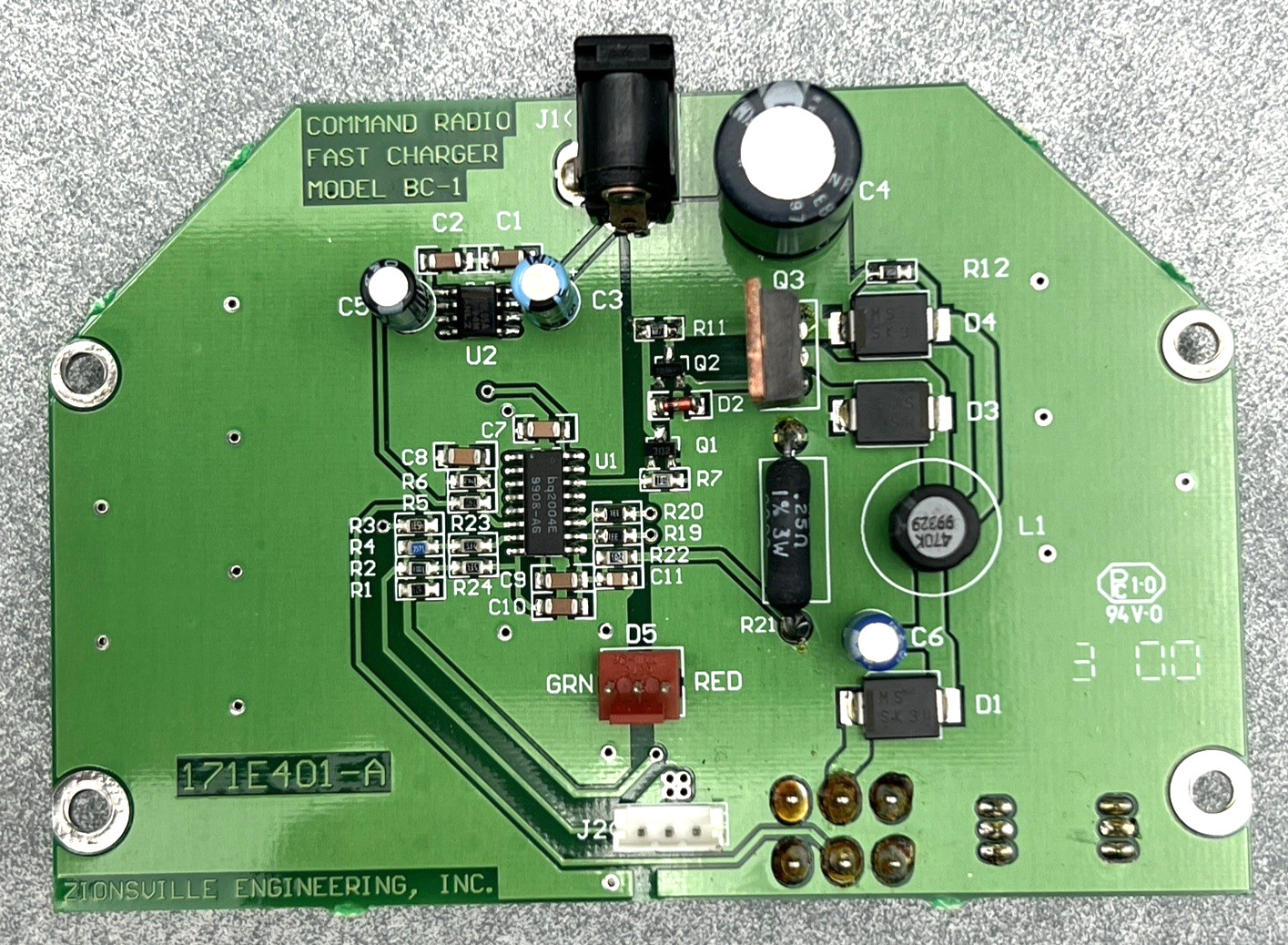COMMAND RADIO FAST CHARGER BC-1 171E401-A CIRCUIT BOARD ZIONSVILLE BACK SWITCH