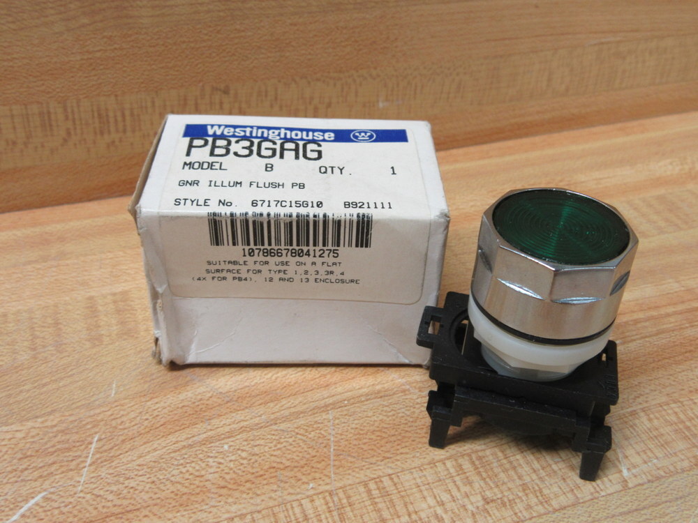 Westinghouse PB3GAG Illum. Push Button 6717C15G10